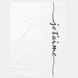 je t'aime - I love you in French Fleece Blanket