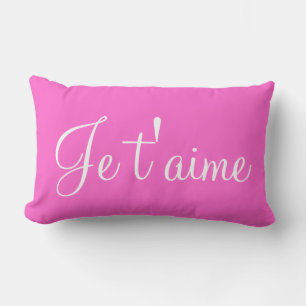 Je t'aime I love you lumbar throw pillow
