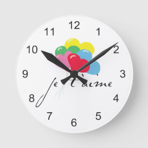 Je' taime (I love you) Round Clock