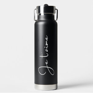 "Je t'aime" is French for "I love you" Elegant Water Bottle