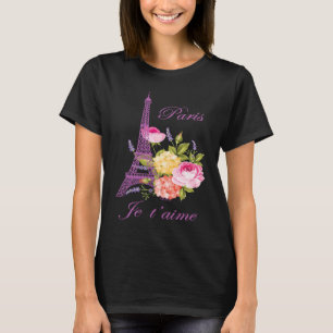 Je t'aime Paris France City of Love Eiffel Tower E T-Shirt