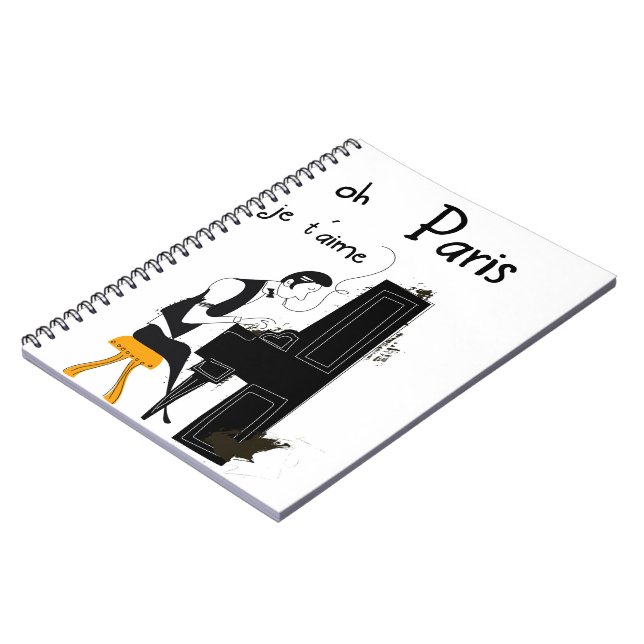 je t'aime Paris Notebook (Left Side)