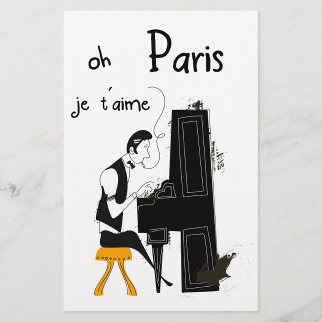 je t'aime Paris Stationery (Front)