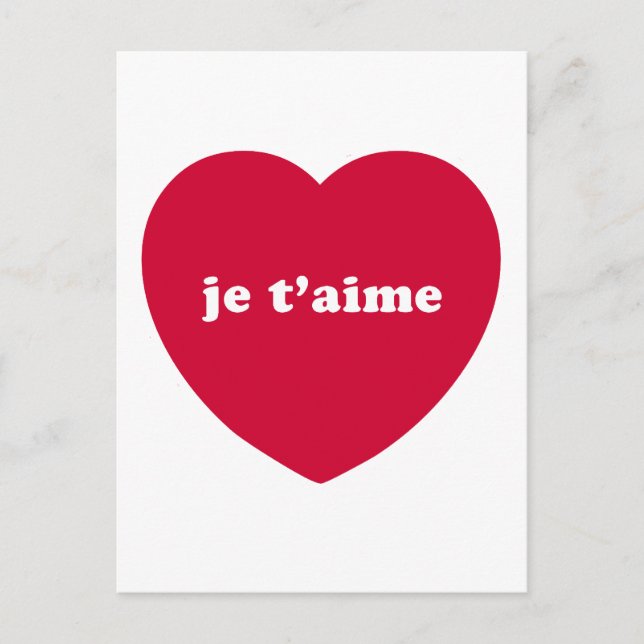 JE T'AIME POSTCARD (Front)