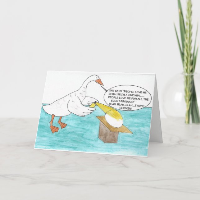 JEALOUS GOOSE BIRTHDAY CARD (Front)