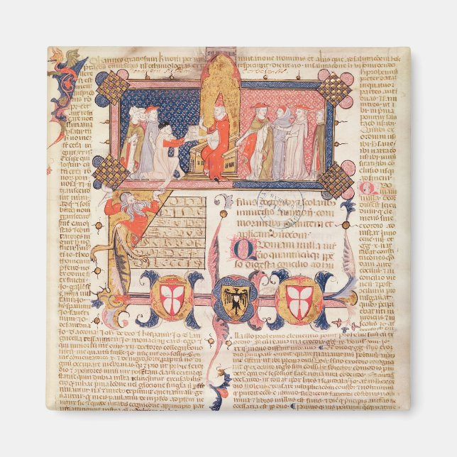 Jean Andre presenting his work to Pope Clement V Magnet (Front)