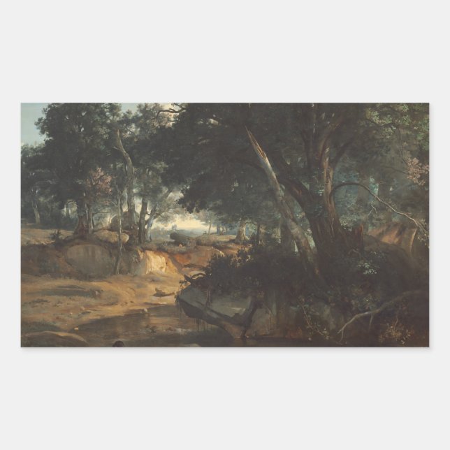 Jean-Baptiste-Camille Corot - Forest of Rectangular Sticker (Front)