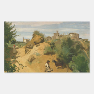 Jean-Baptiste-Camille Corot - Genzano Rectangular Sticker