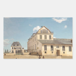 Jean-Baptiste-Camille Corot - House and Factory Rectangular Sticker
