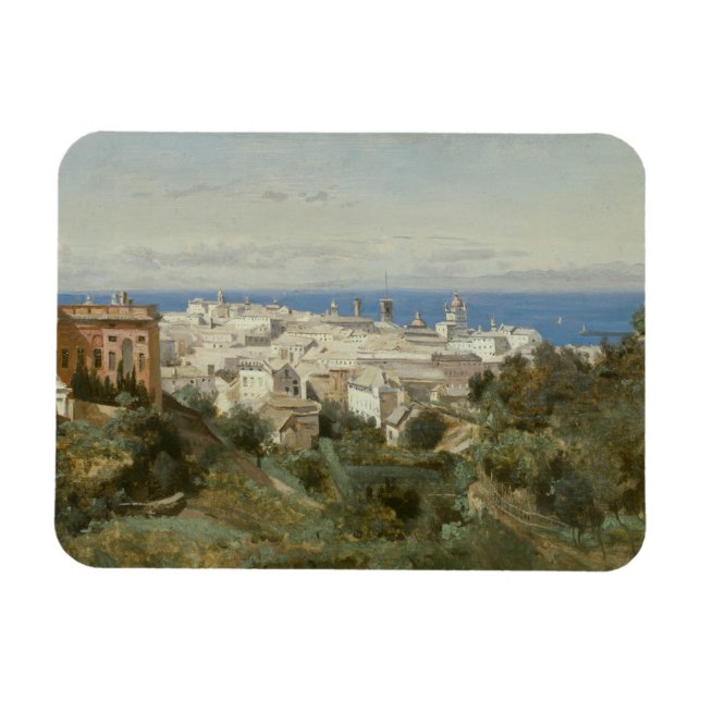 Jean-Baptiste-Camille Corot - View of Genoa Magnet (Horizontal)