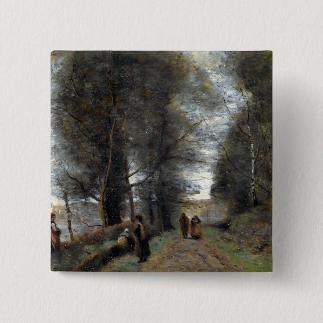 Jean-Baptiste-Camille Corot Ville d'Avray 15 Cm Square Badge (Front)