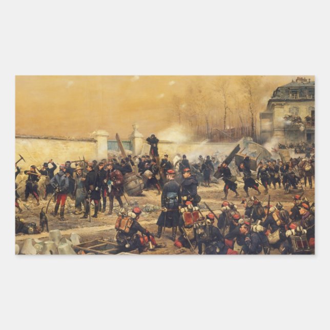 Jean Baptiste Edouard Detaille - The Defence of Ch Rectangular Sticker (Front)