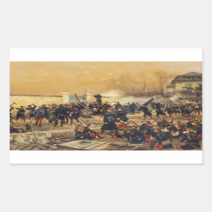 Jean Baptiste Edouard Detaille - The Defence of Ch Rectangular Sticker