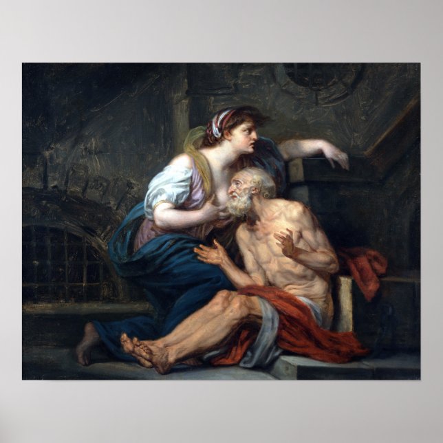 Jean-Baptiste Greuze Cimon and Pero-Roman Charity Poster (Front)