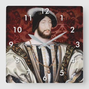 Jean Clouet - Francois I, King of France Square Wall Clock