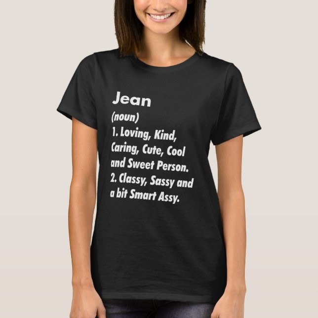 Jean Definition Personalised Funny Birthday Idea T-Shirt (Front)