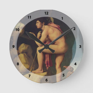 Jean Dominique Ingres- Oedipus and the Sphinx Round Clock