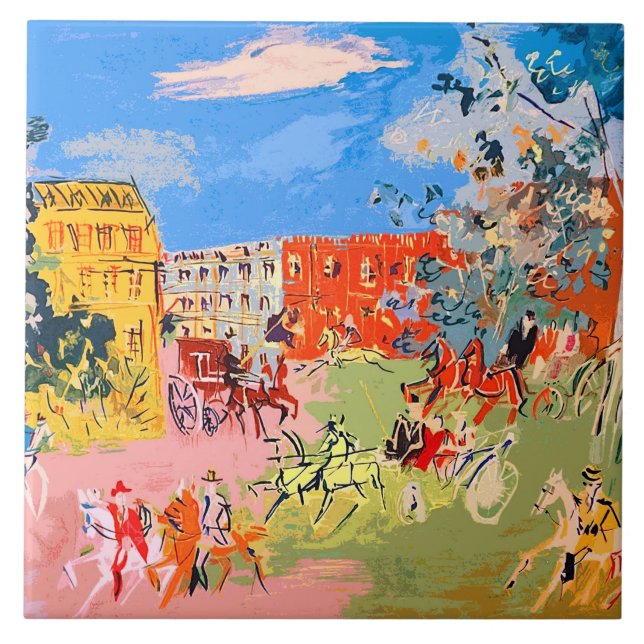 Jean Dufy Horsemen Ceramic Tile (Front)