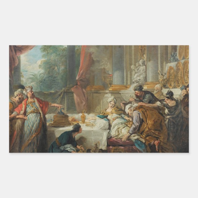 Jean-Francois de Troy - The Sentencing of Aman Rectangular Sticker (Front)