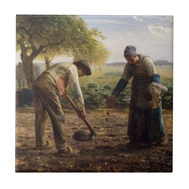 Jean-Francois Millet - Potato Planters Ceramic Tile (Front)