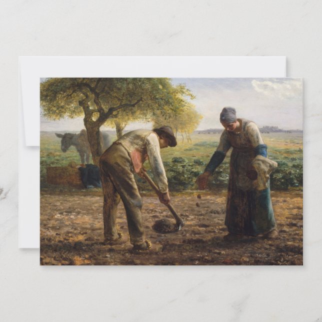 Jean-Francois Millet - Potato Planters Thank You Card (Front)