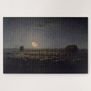 Jean-Francois Millet - Sheepfold, Moonlight 1860 Jigsaw Puzzle