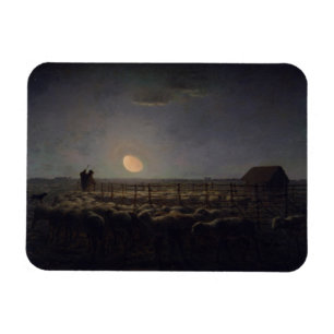 Jean-Francois Millet - Sheepfold, Moonlight 1860 Magnet
