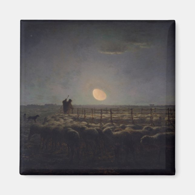 Jean-Francois Millet - Sheepfold, Moonlight 1860 Magnet (Front)