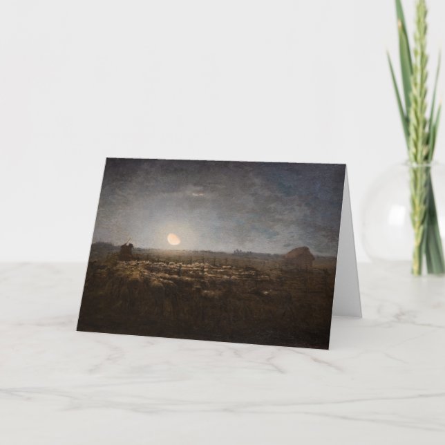 Jean-Francois Millet - Sheepfold, Moonlight 1872 Card (Front)