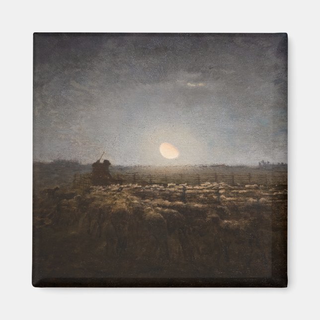Jean-Francois Millet - Sheepfold, Moonlight 1872 Magnet (Front)
