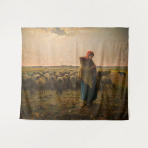 Jean-Francois Millet - Shepherdess and Flock 1863 Tapestry