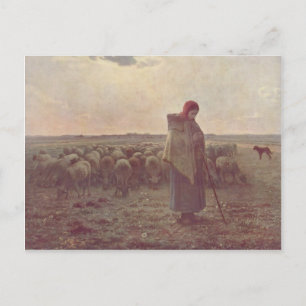 Jean-Francois Millet- Shepherdess Postcard
