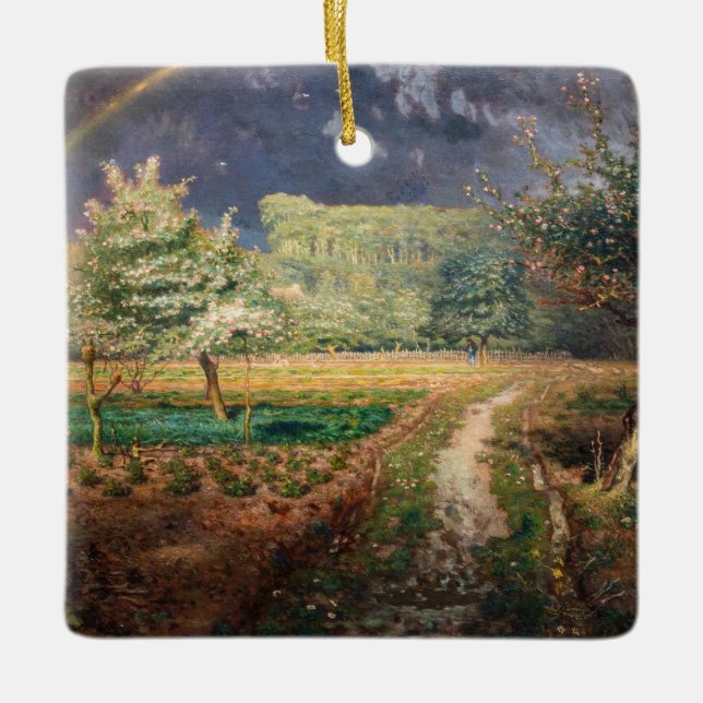 Jean-Francois Millet - Spring at Barbizon Ceramic Ornament (Front)