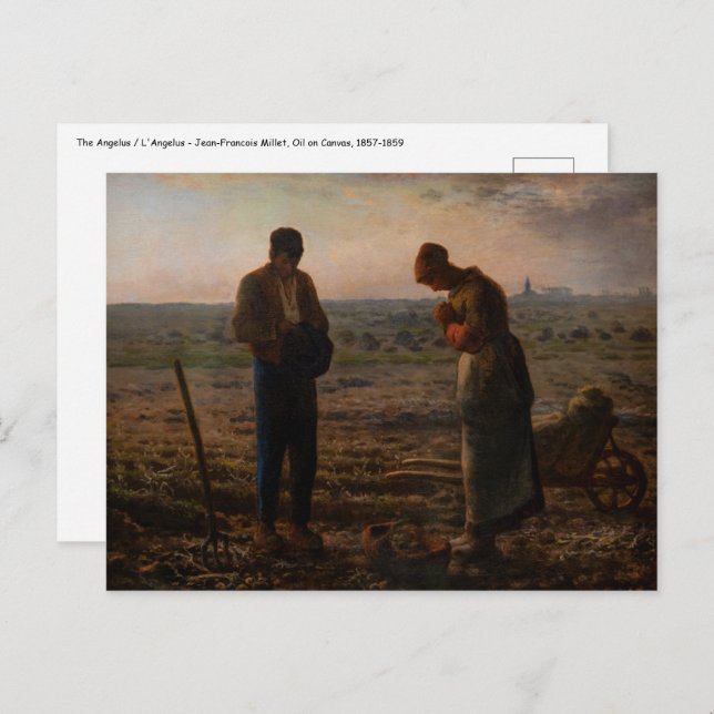 Jean-Francois Millet - The Angelus Postcard (Front/Back)