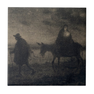 Jean-Francois Millet - The Flight Into Egypt Ceramic Tile
