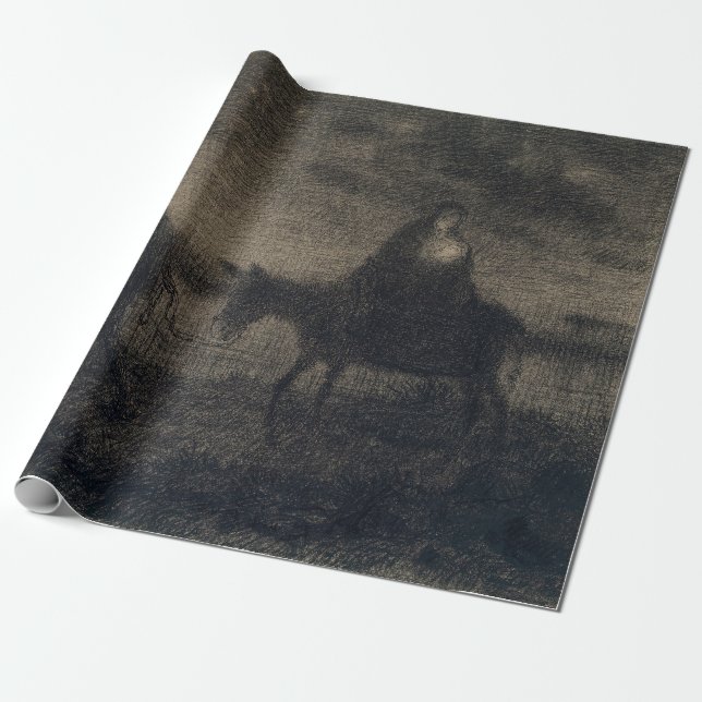 Jean-Francois Millet - The Flight Into Egypt Wrapping Paper (Unrolled)