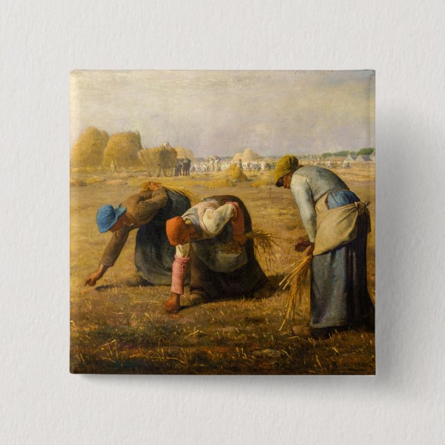 Jean-Francois Millet - The Gleaners 15 Cm Square Badge (Front)