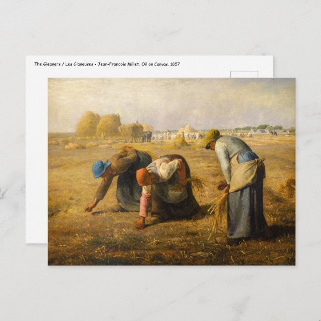 Jean-Francois Millet - The Gleaners Postcard (Front/Back)