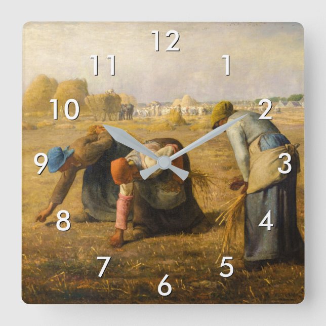 Jean-Francois Millet - The Gleaners Square Wall Clock (Front)