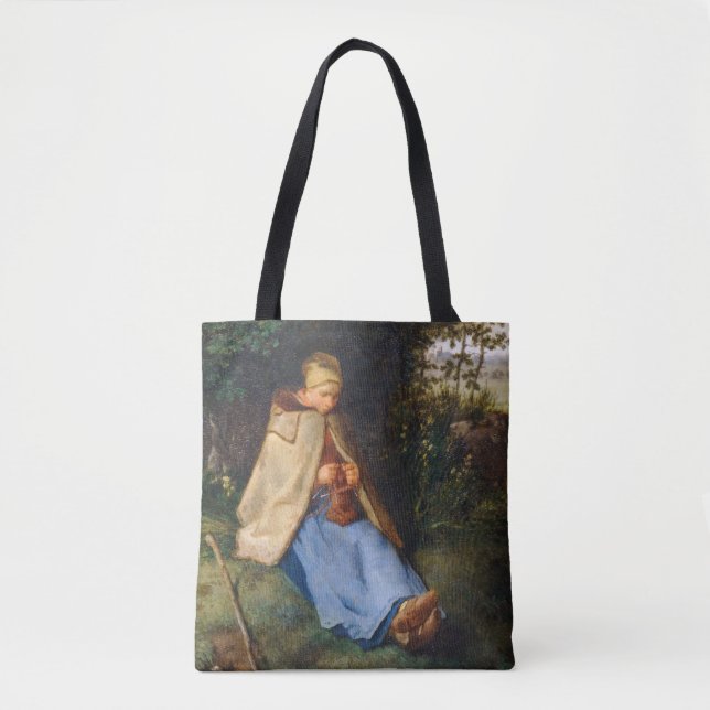 Jean-Francois Millet - The Knitter Tote Bag (Front)