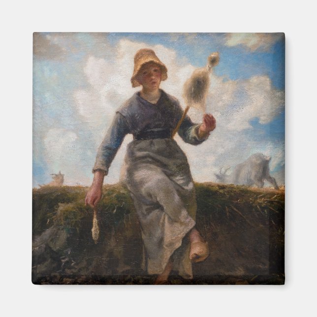 Jean-Francois Millet - The Spinner Girl Magnet (Front)