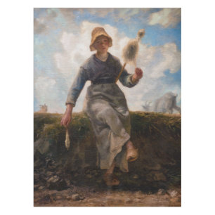 Jean-Francois Millet - The Spinner Girl Tablecloth