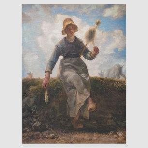 Jean-Francois Millet - The Spinner Girl Tissue Paper