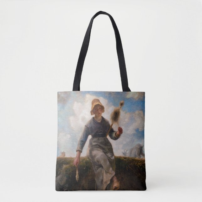 Jean-Francois Millet - The Spinner Girl Tote Bag (Front)
