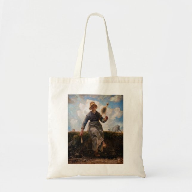 Jean-Francois Millet - The Spinner Girl Tote Bag (Front)