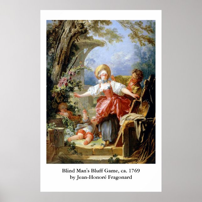 Jean-Honoré Fragonard's Blind Man's Bluff Game Poster (Front)