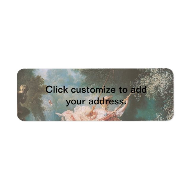 Jean-Honoré Fragonard's The Swing Return Address Label (Front)