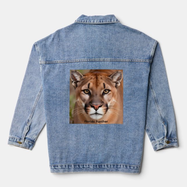 Jean Jacket Image of Florida Panther (Back)
