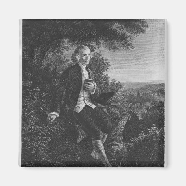 Jean-Jacques Rousseau composing 'Emile' Magnet (Front)