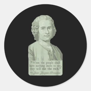 Jean-jacques Rousseau Portrait And Quote Classic Round Sticker